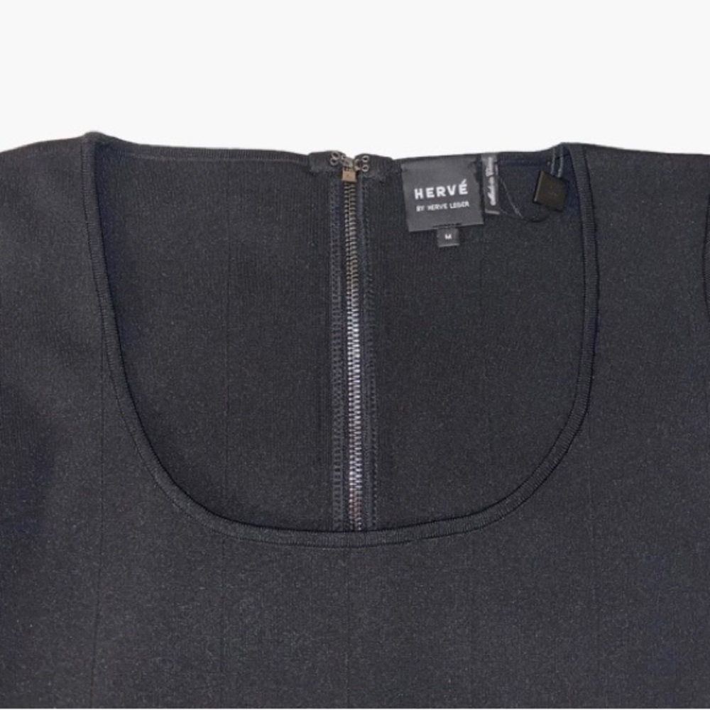 Herve Leger Black Bandage Bodycon Crop Top Size M - Picture 7 of 12
